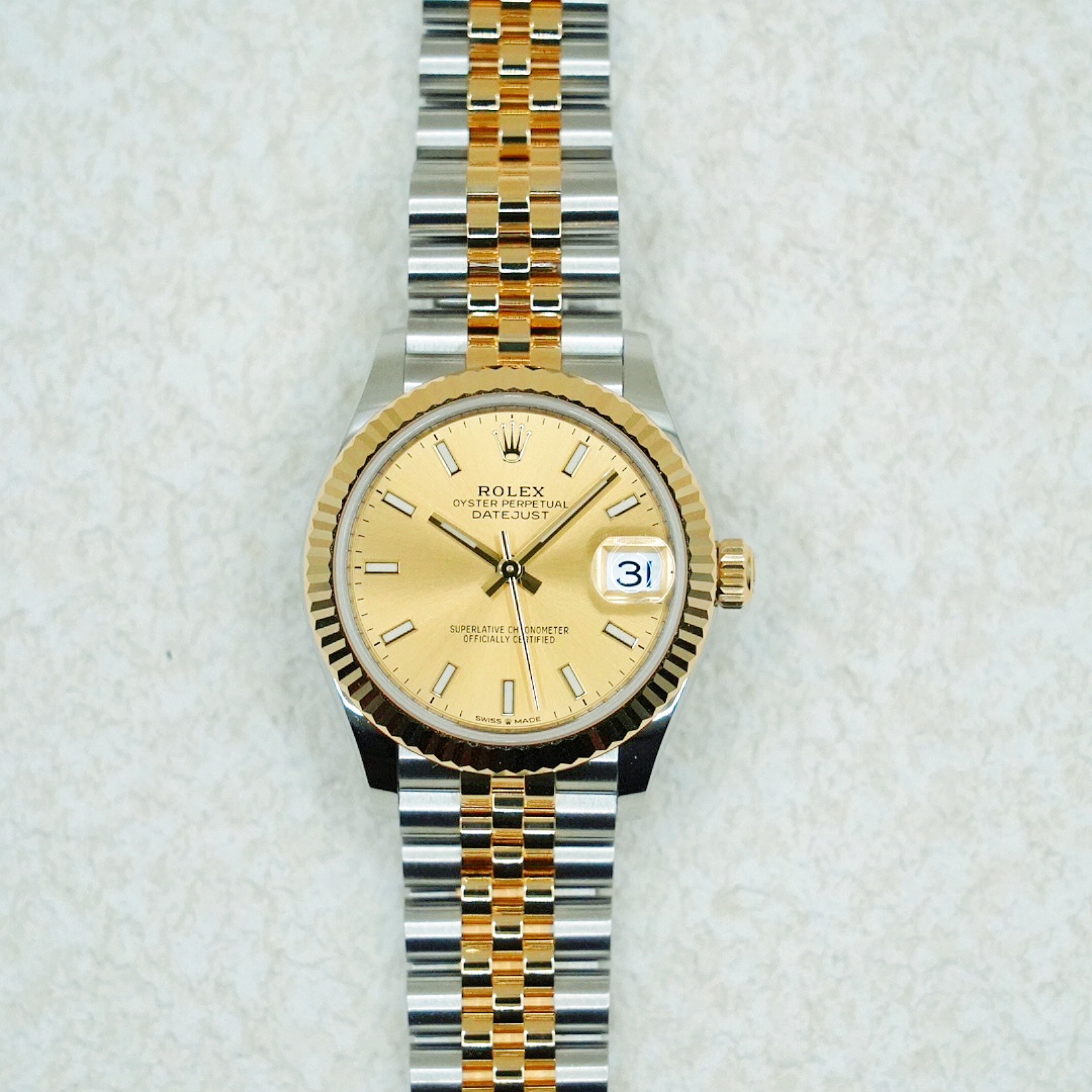 2023 Rolex 31mm Datejust champagne dial