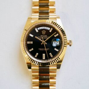 2024 ROLEX DAY-DATE 40MM BLACK BAGUETTE