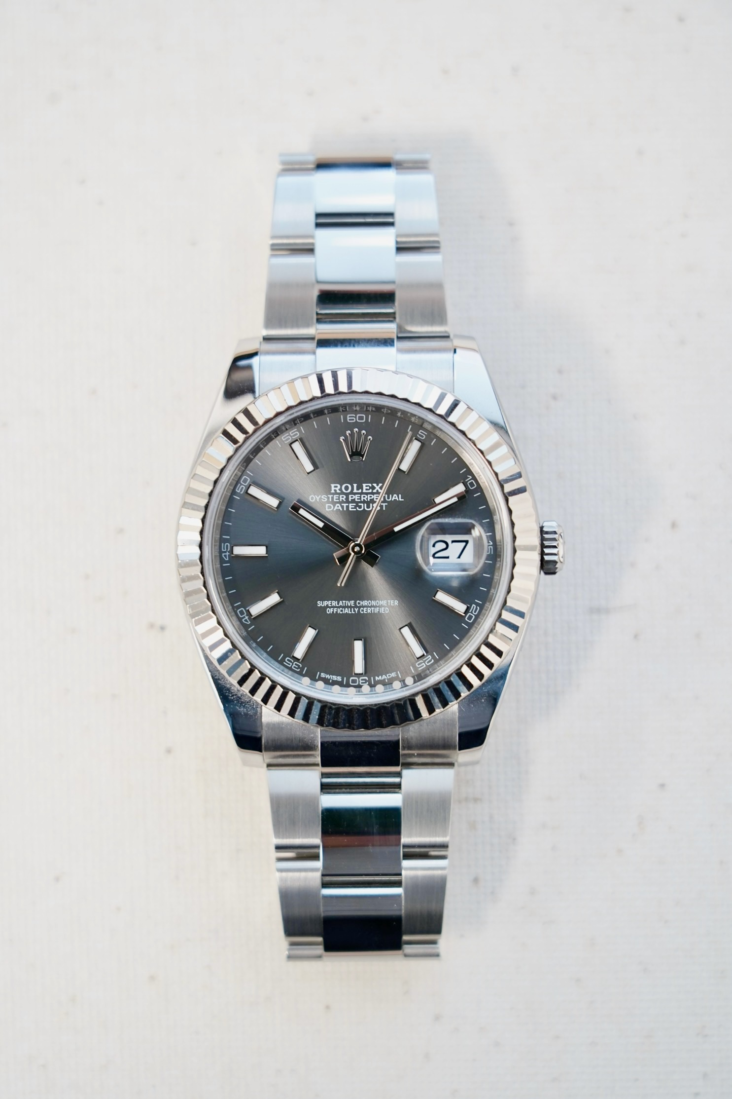 2018 ROLEX Date Just 41MM Slate DIAL STAINLESS STEEL