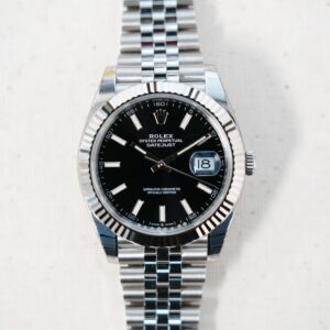 2025 ROLEX DATE JUST 41MM BLACK FLUTED JUBILEE