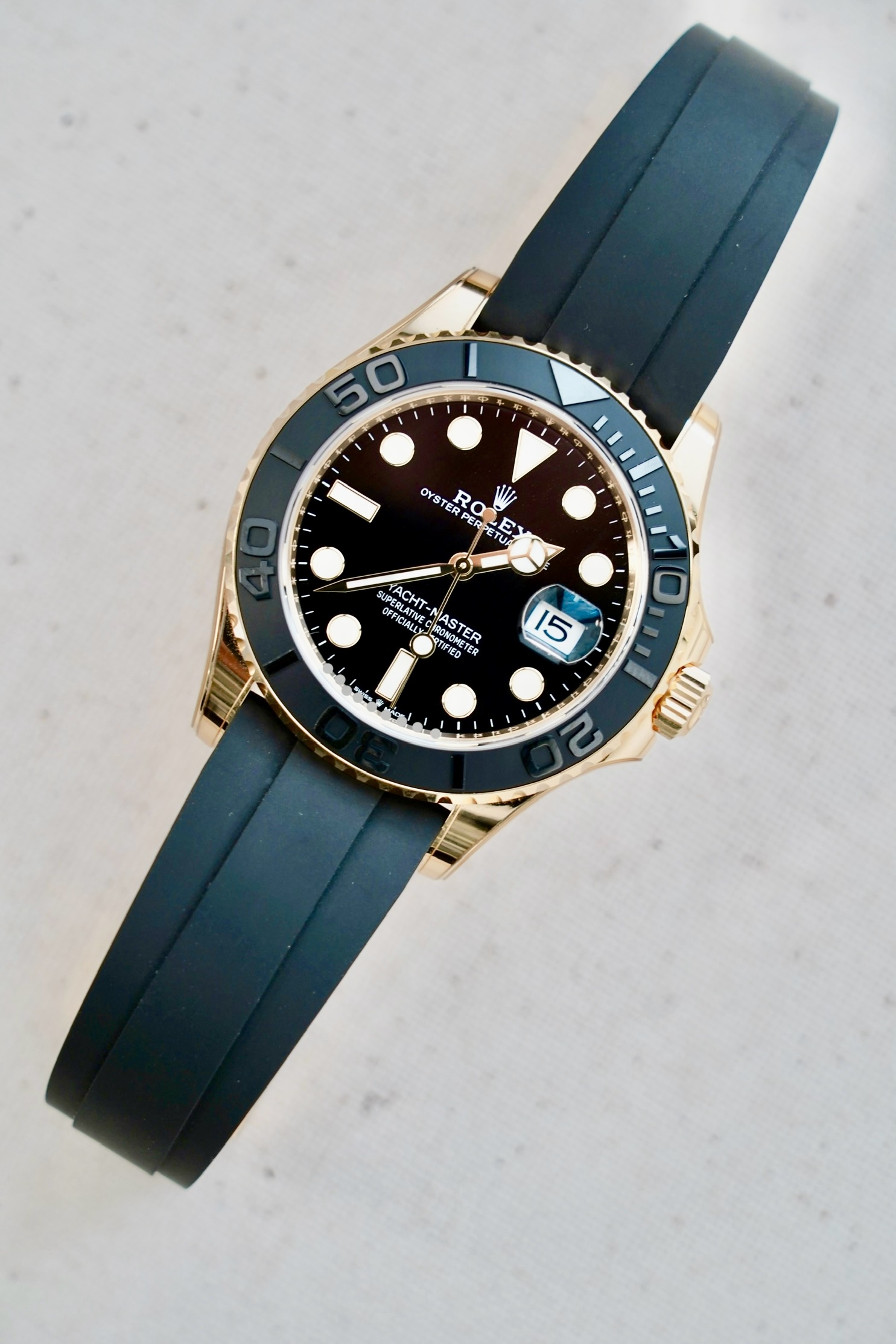 2023 Rolex Yacht Master 42mm Black dial Yellow gold Oysterflex - Image 2