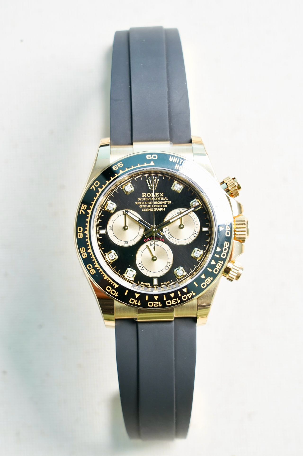 2025 ROLEX DAYTONA 40MM Black Diamond YELLOW GOLD Oysterflex