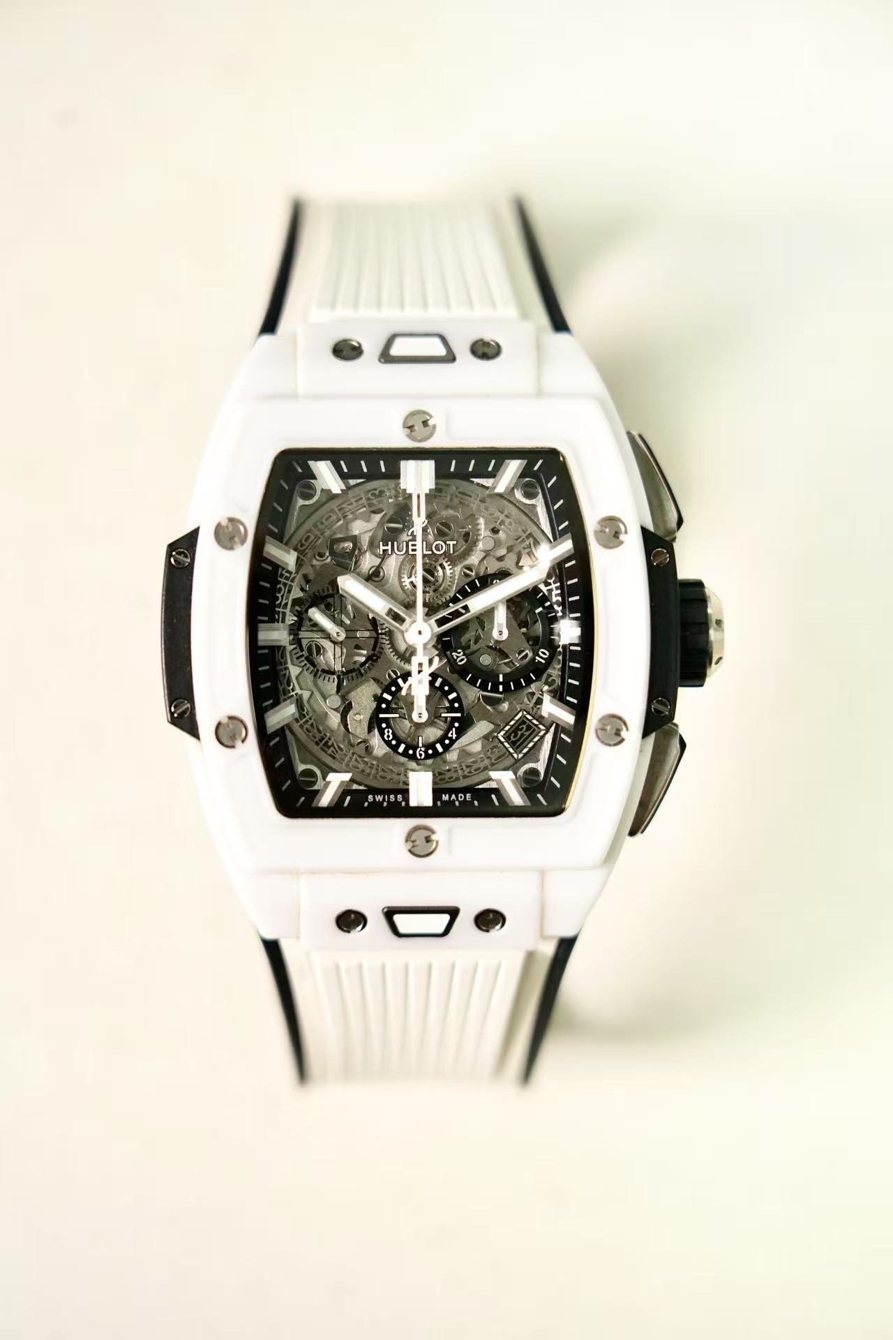 2022 Hublot 42mm Big bang White Ceramic Chronograph Ref.642